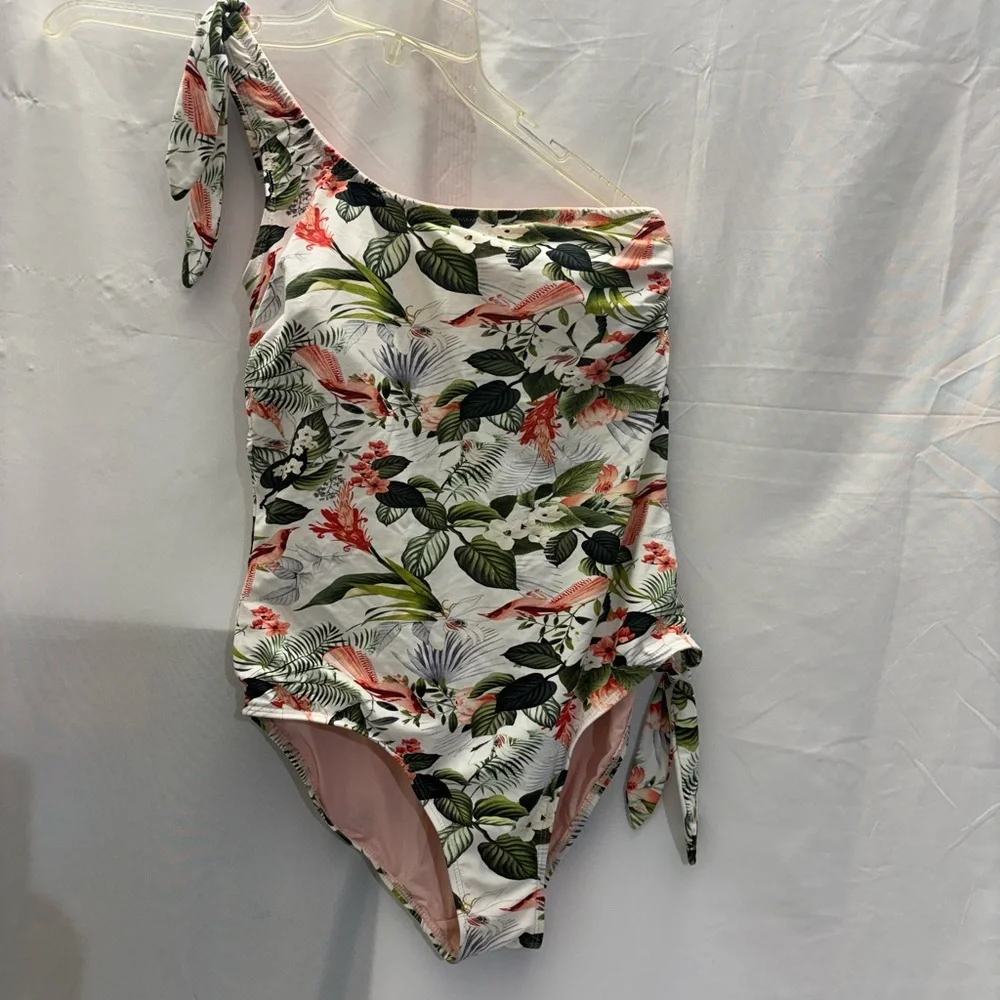 Tropical Floral One-Shoulder Women's Swimsuit